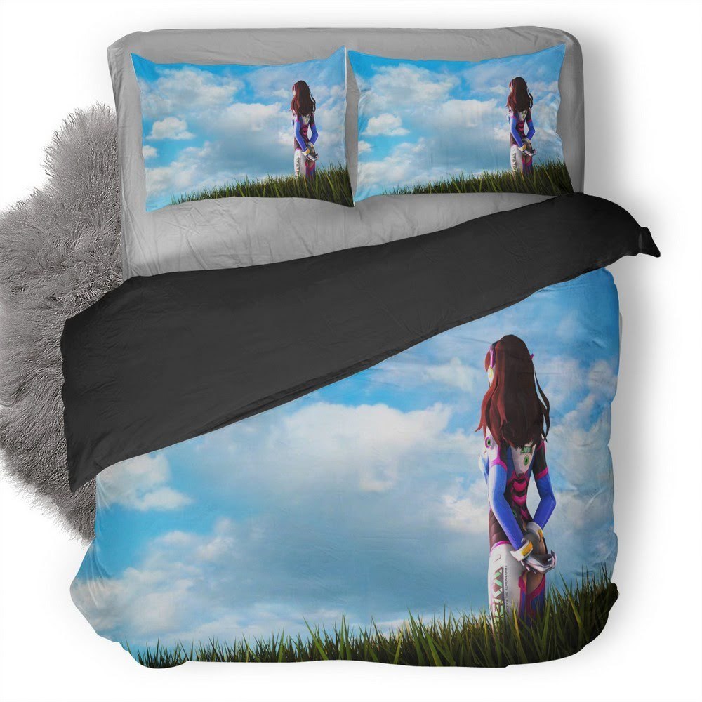 Overwatch D.Va 10 3D Customized Duvet Cover Bedding Set
