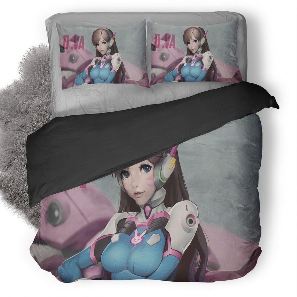 Overwatch D.Va 65 3D Customized Duvet Cover Bedding Set