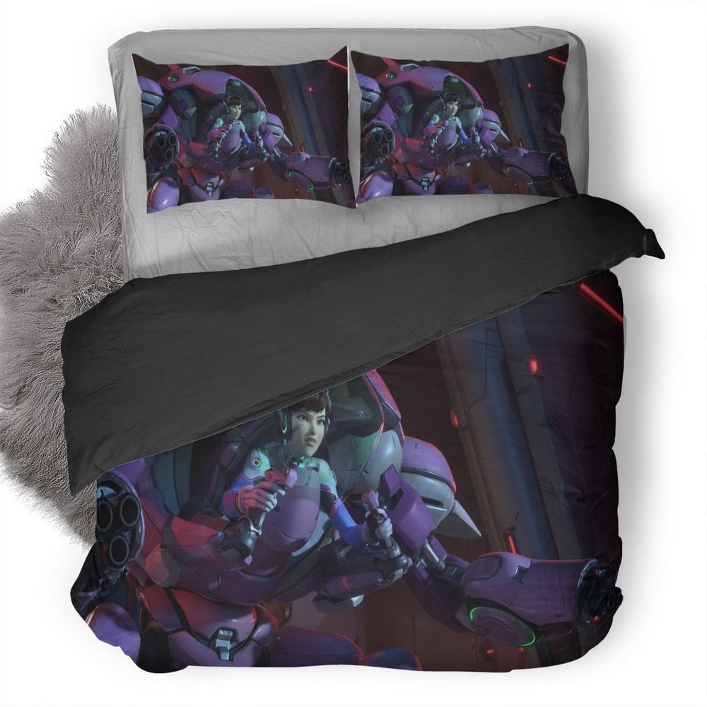 Overwatch D.Va And Meka 3D Customized Duvet Cover Bedding Set