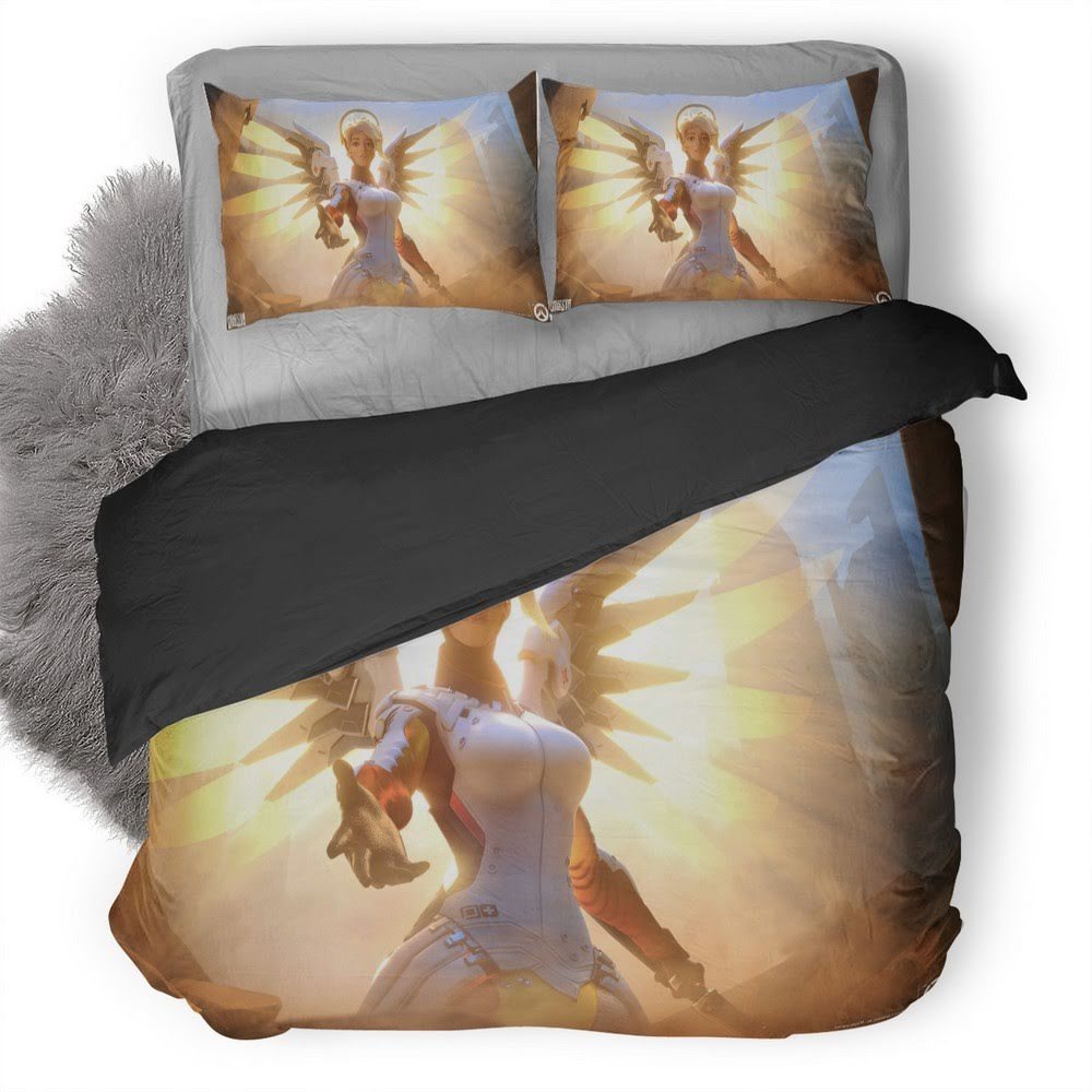 Overwatch Mercy 3D Customized Duvet Cover Bedding Set