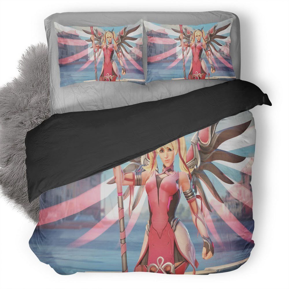 Overwatch Mercy 52 3D Customized Duvet Cover Bedding Set