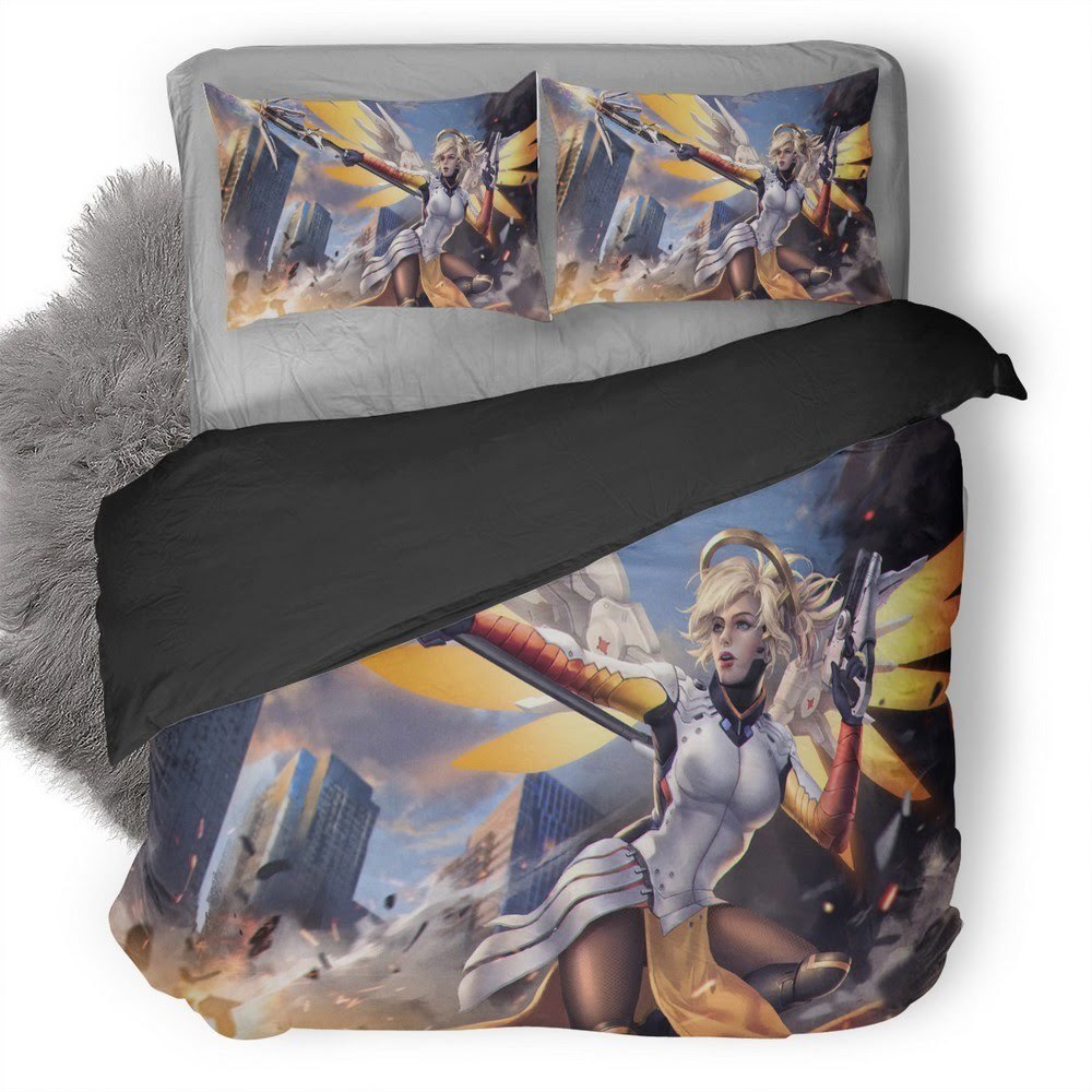 Overwatch Mercy 53 3D Customized Duvet Cover Bedding Set