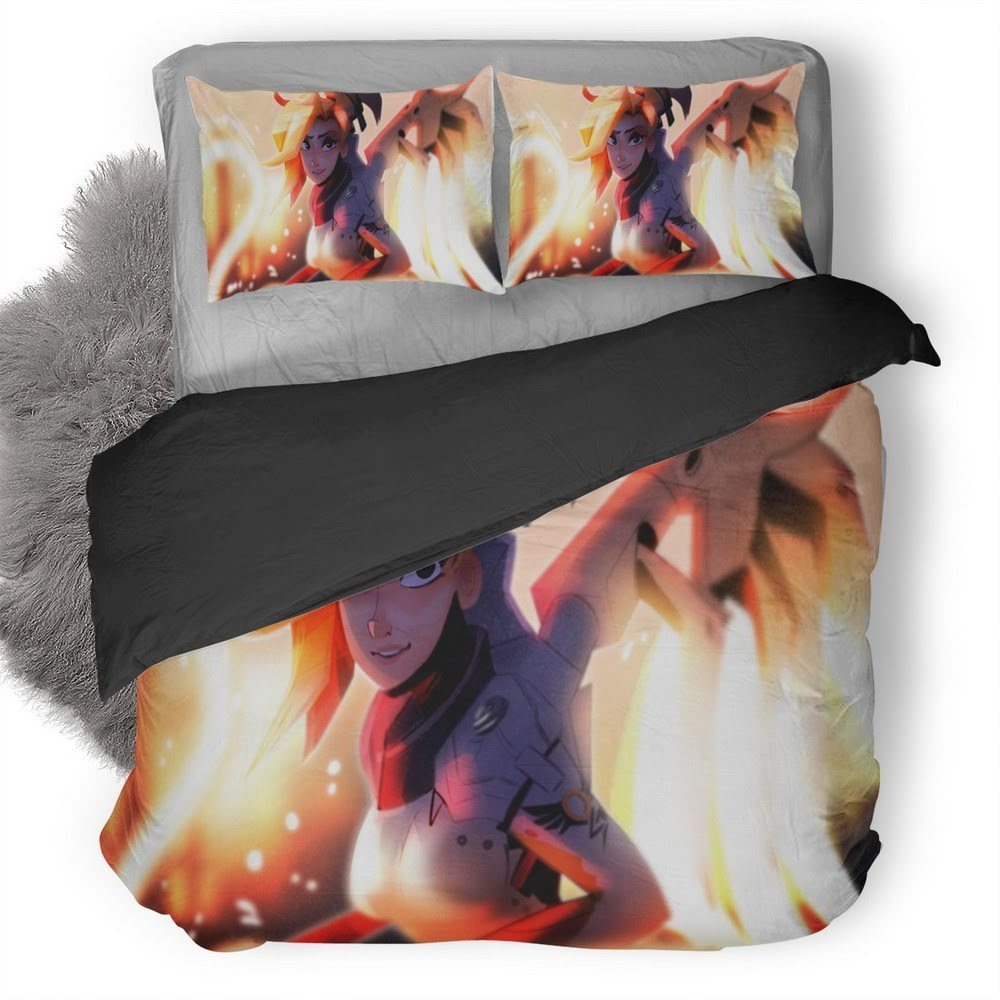 Overwatch Mercy 55 3D Customized Duvet Cover Bedding Set