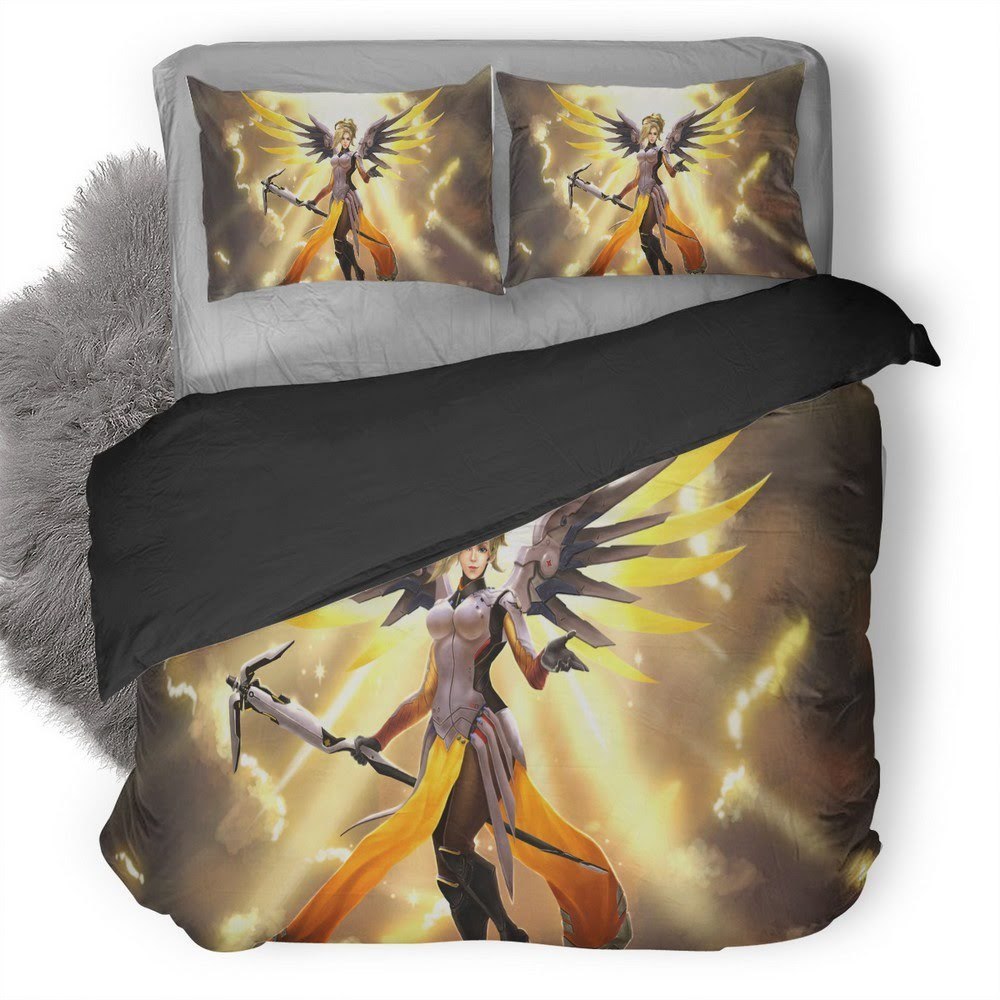 Overwatch Mercy 61 3D Customized Duvet Cover Bedding Set