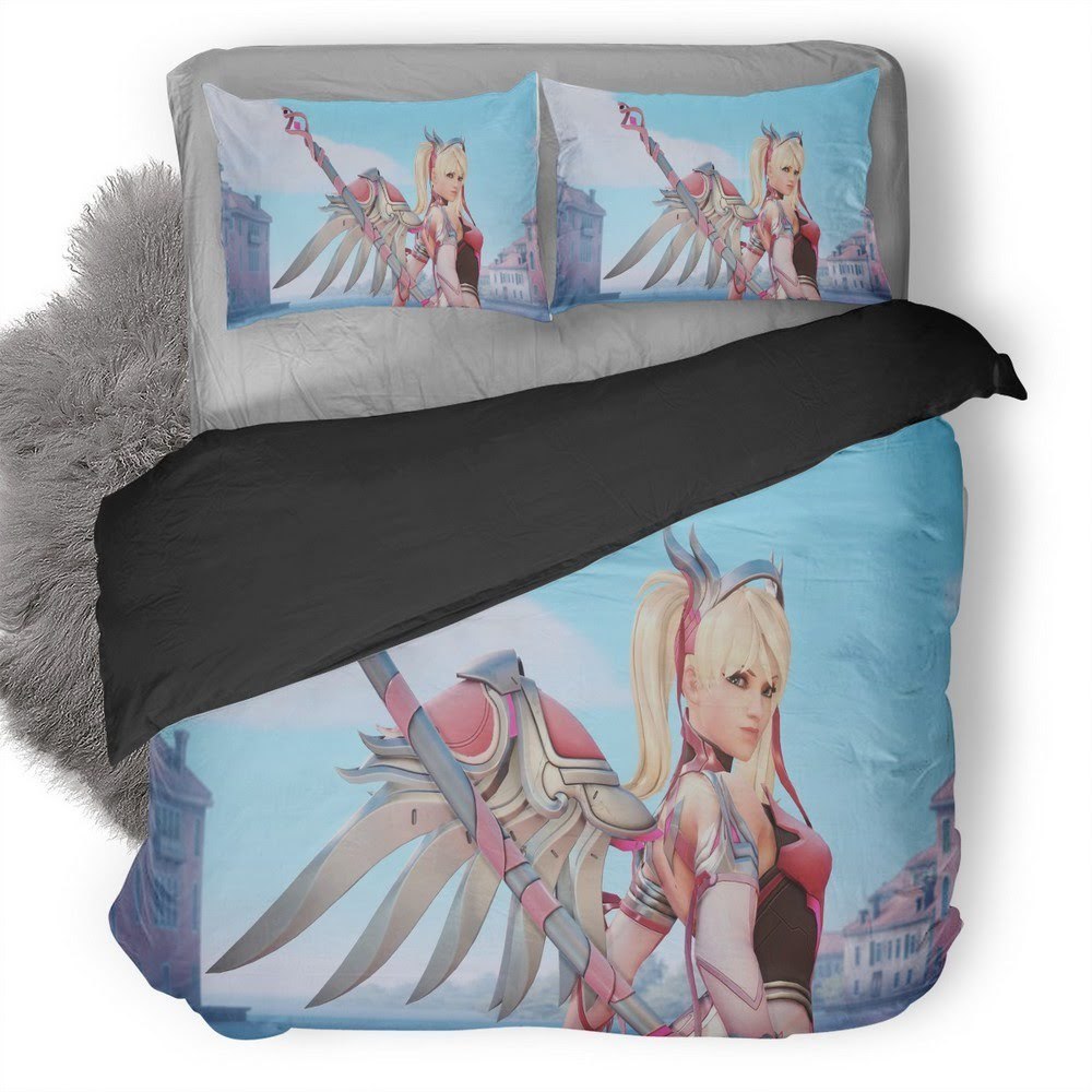 Overwatch Mercy 6 3D Customized Duvet Cover Bedding Set