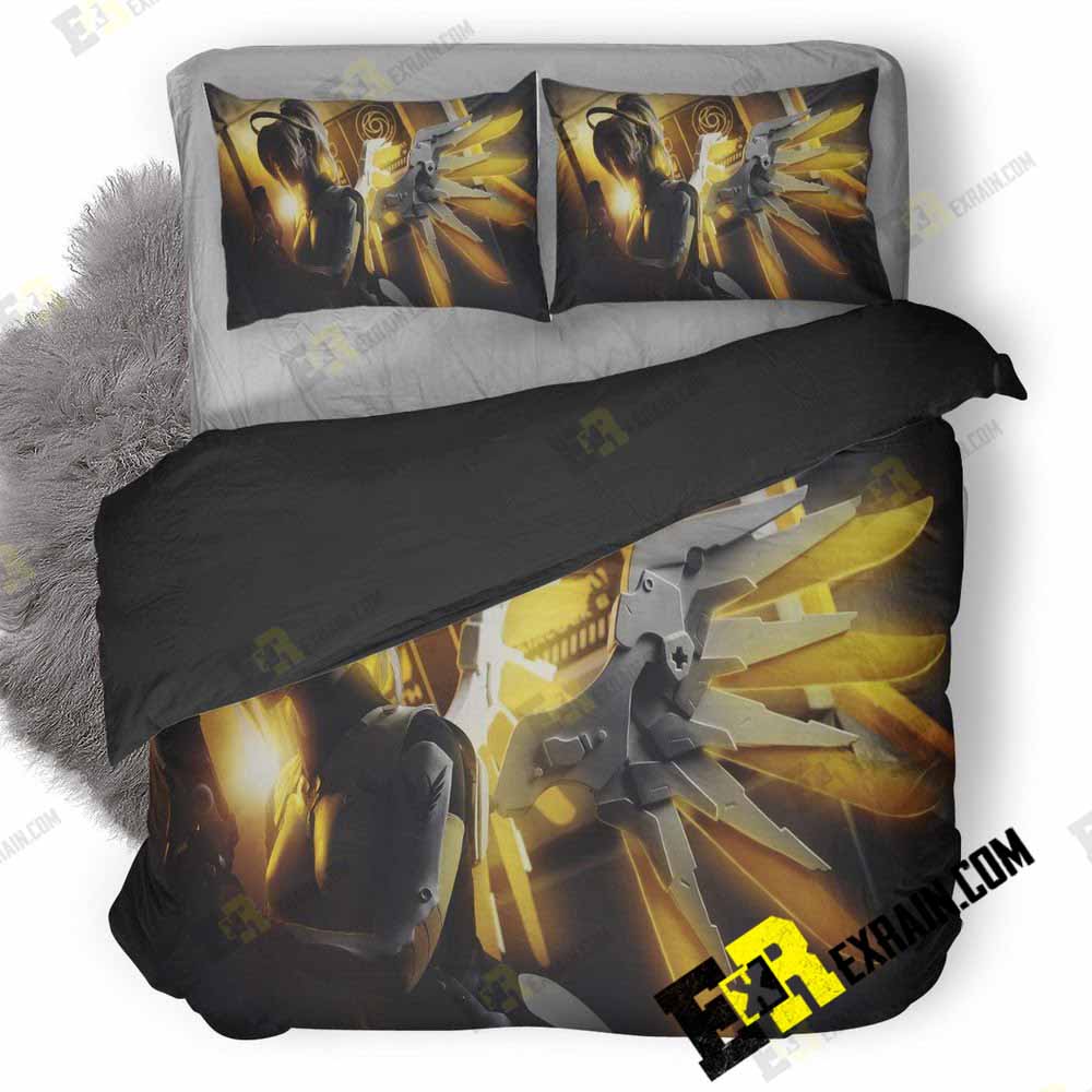 Overwatch Mercy Artwork Qu 3D Customized Duvet Cover Bedding Set