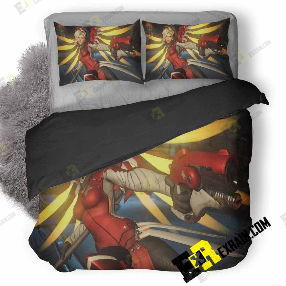 Overwatch Mercy Image 3D Customized Duvet Cover Bedding Set