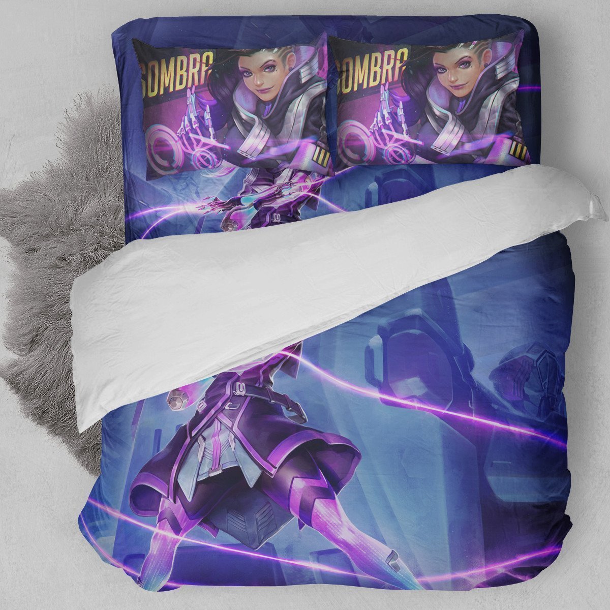 Overwatch Sombra Duvet Cover Bedding Set