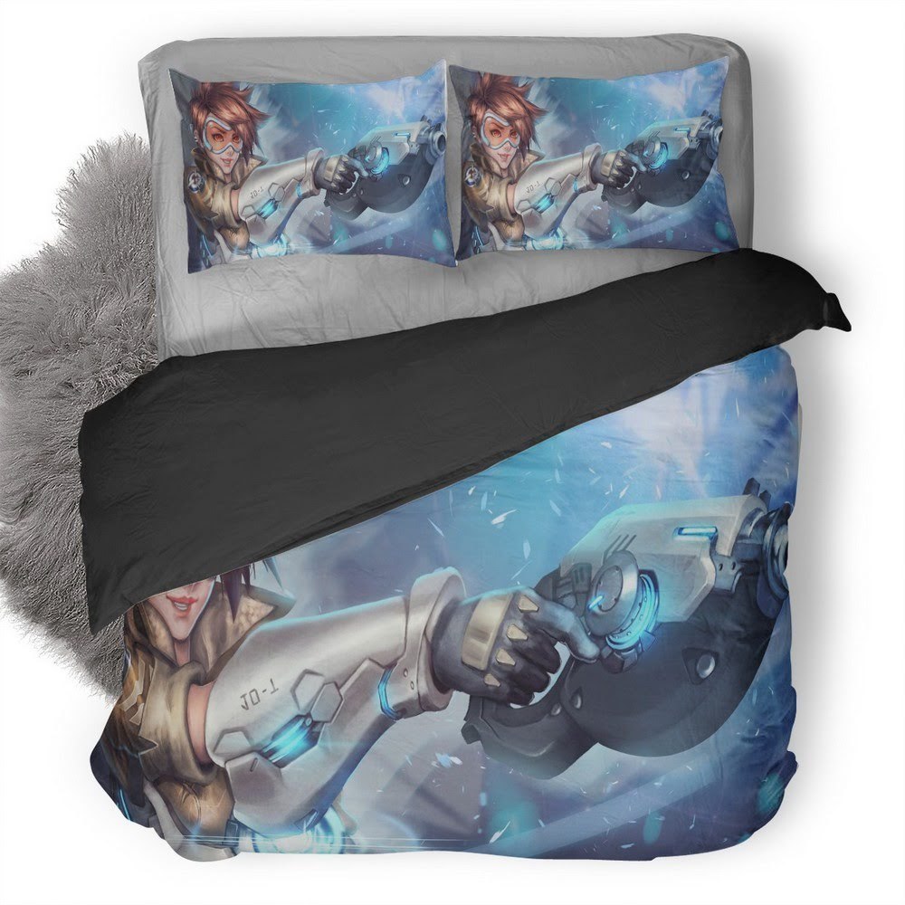 Overwatch Tracer 3D Customized Duvet Cover Bedding Set
