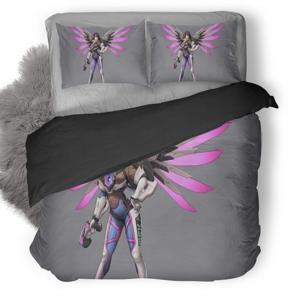 Overwatch Tracer And Mercy 3D Customized Duvet Cover Bedding Set