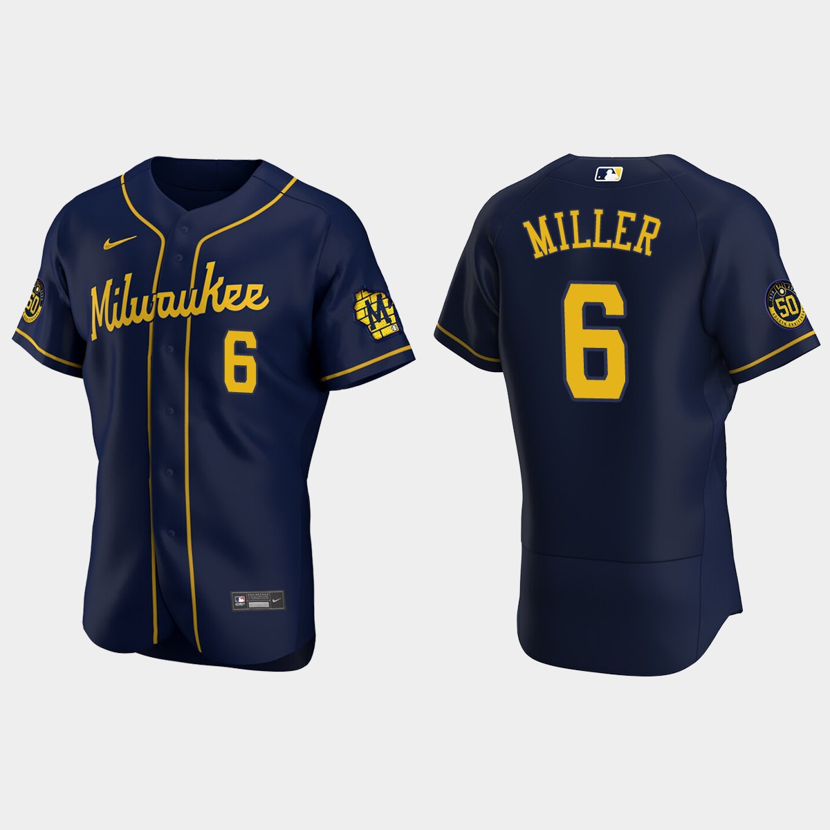 Owen Miller Milwaukee Brewers Alternate Jersey - Navy