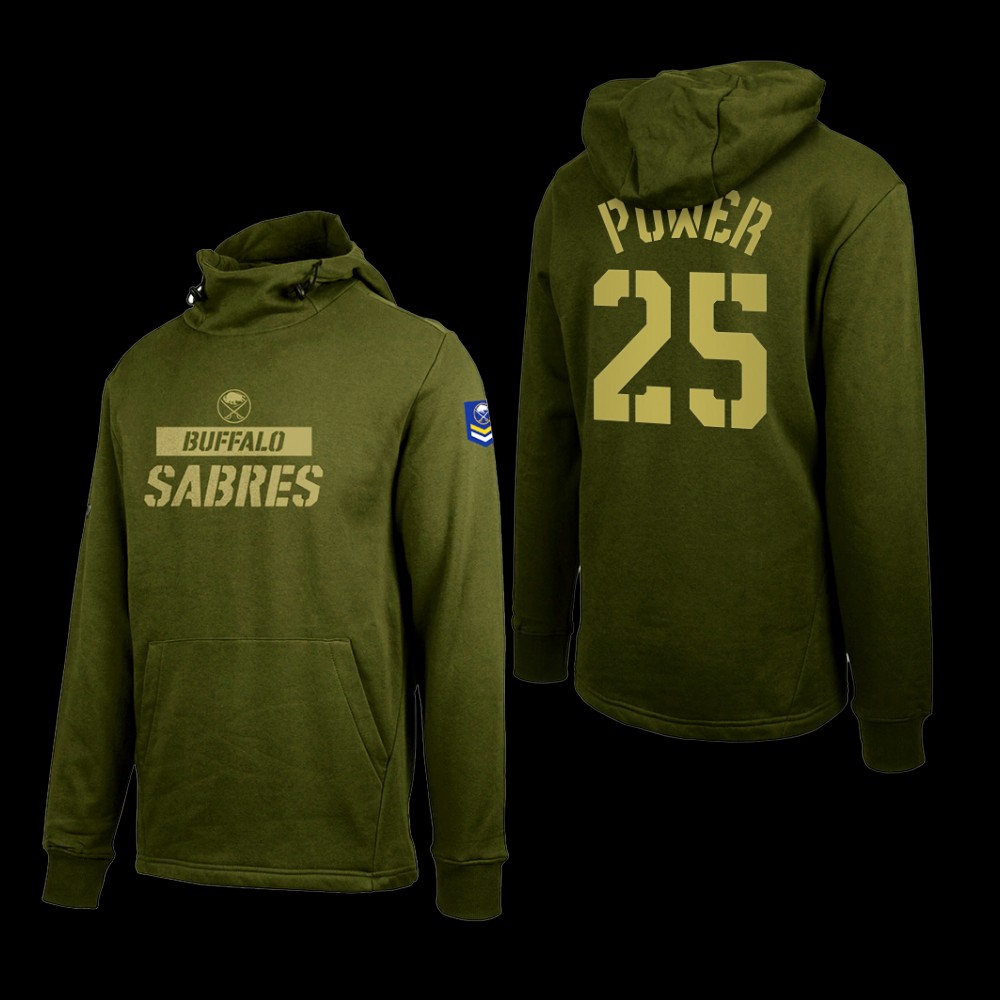 Owen Power Buffalo Sabres Thrive Olive Levelwear Hoodie #25