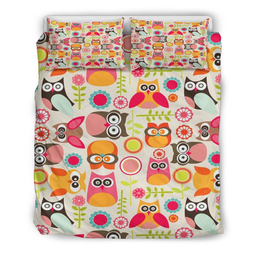 Owl 3D Customized Duvet Cover Bedding Set