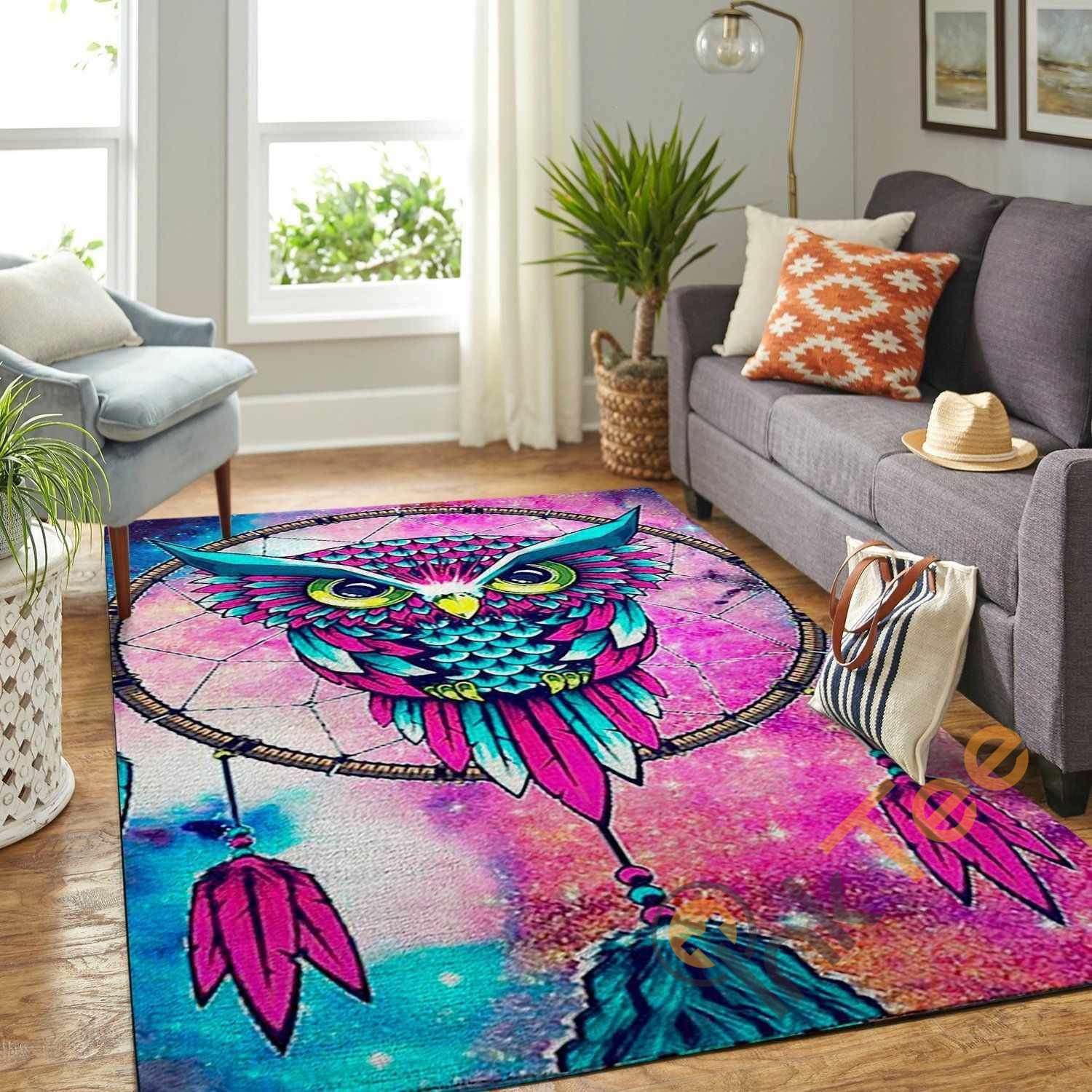 Owl Dreamcatcher Area Rectangle Rug
