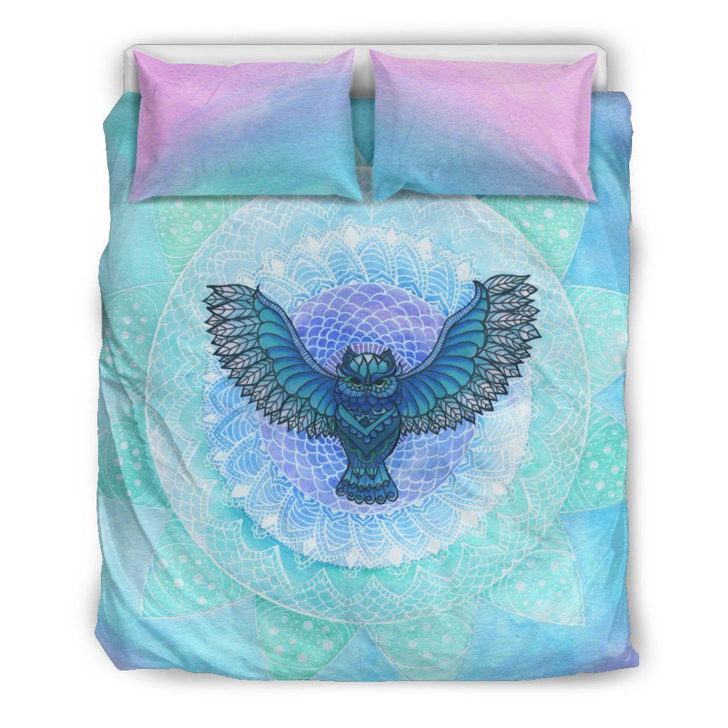 Owl Mandala Duvet Cover Bedding Set