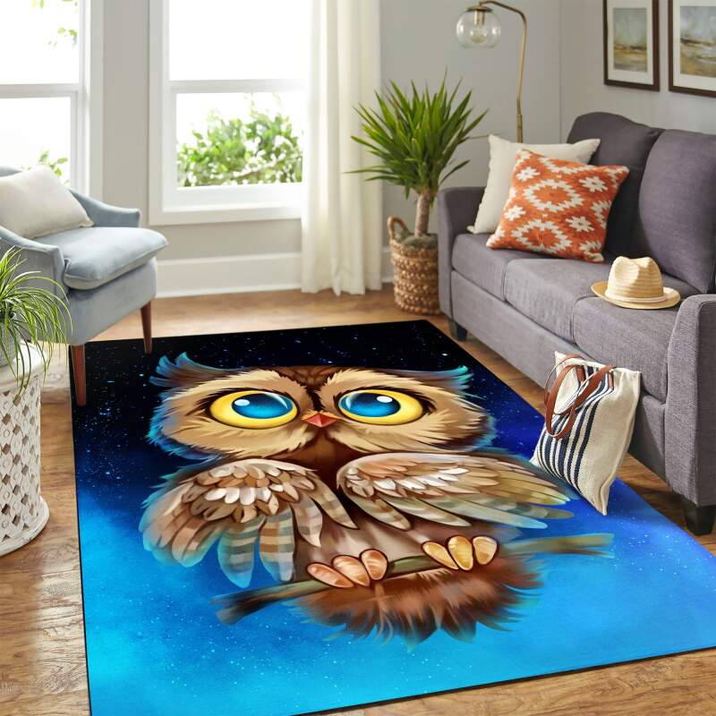 Owl Night Cute Carpet Floor Area Rectangle Rug