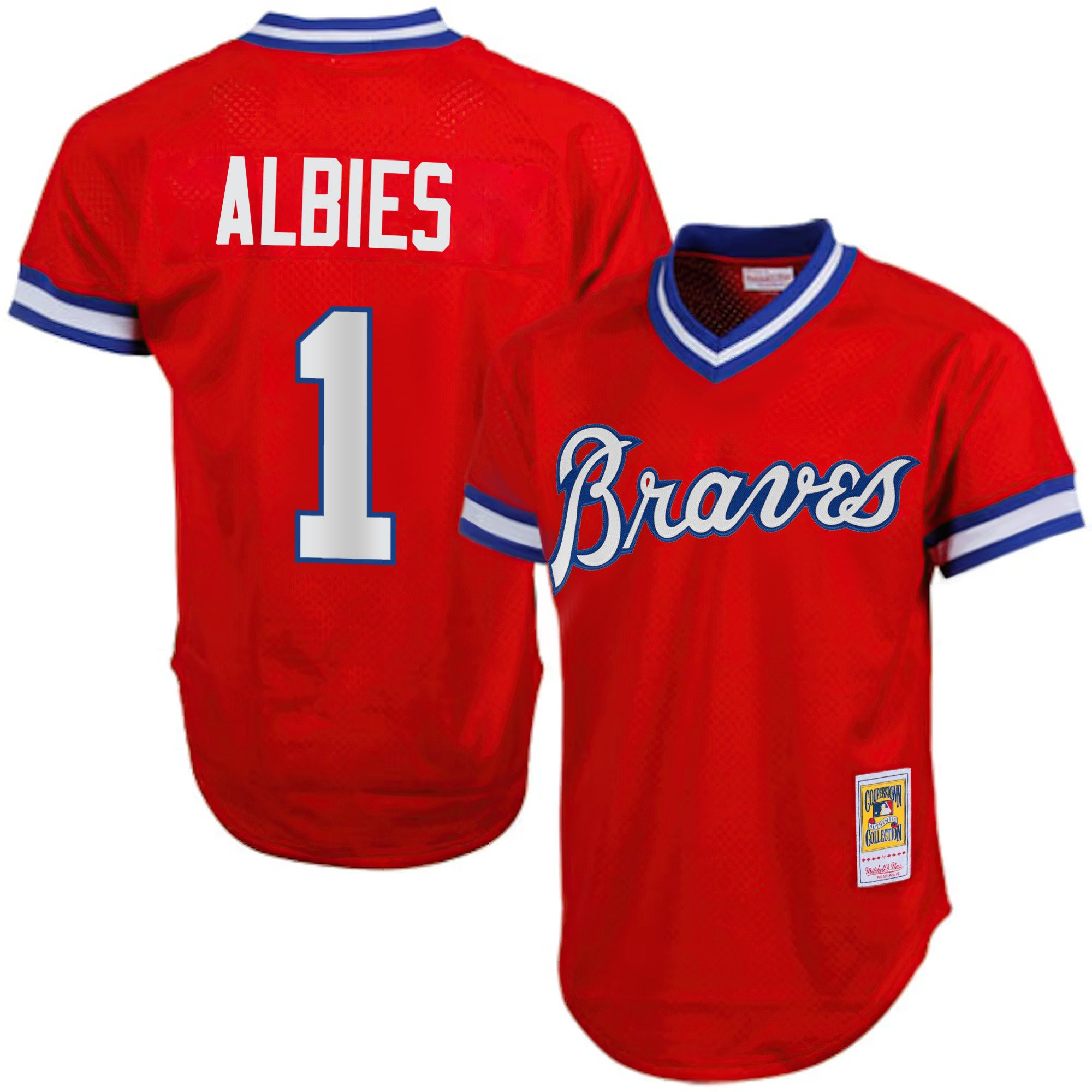 Ozzie Albies Men's Atlanta Braves 1974 Throwback 1980 Jersey - All Stitched