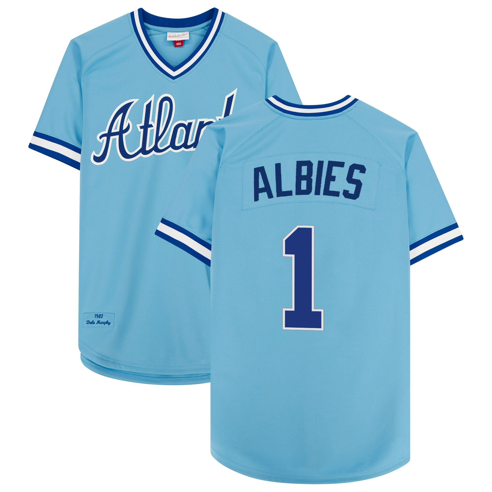 Ozzie Albies Men's Atlanta Braves 1974 Throwback 1982 Jersey - All Stitched
