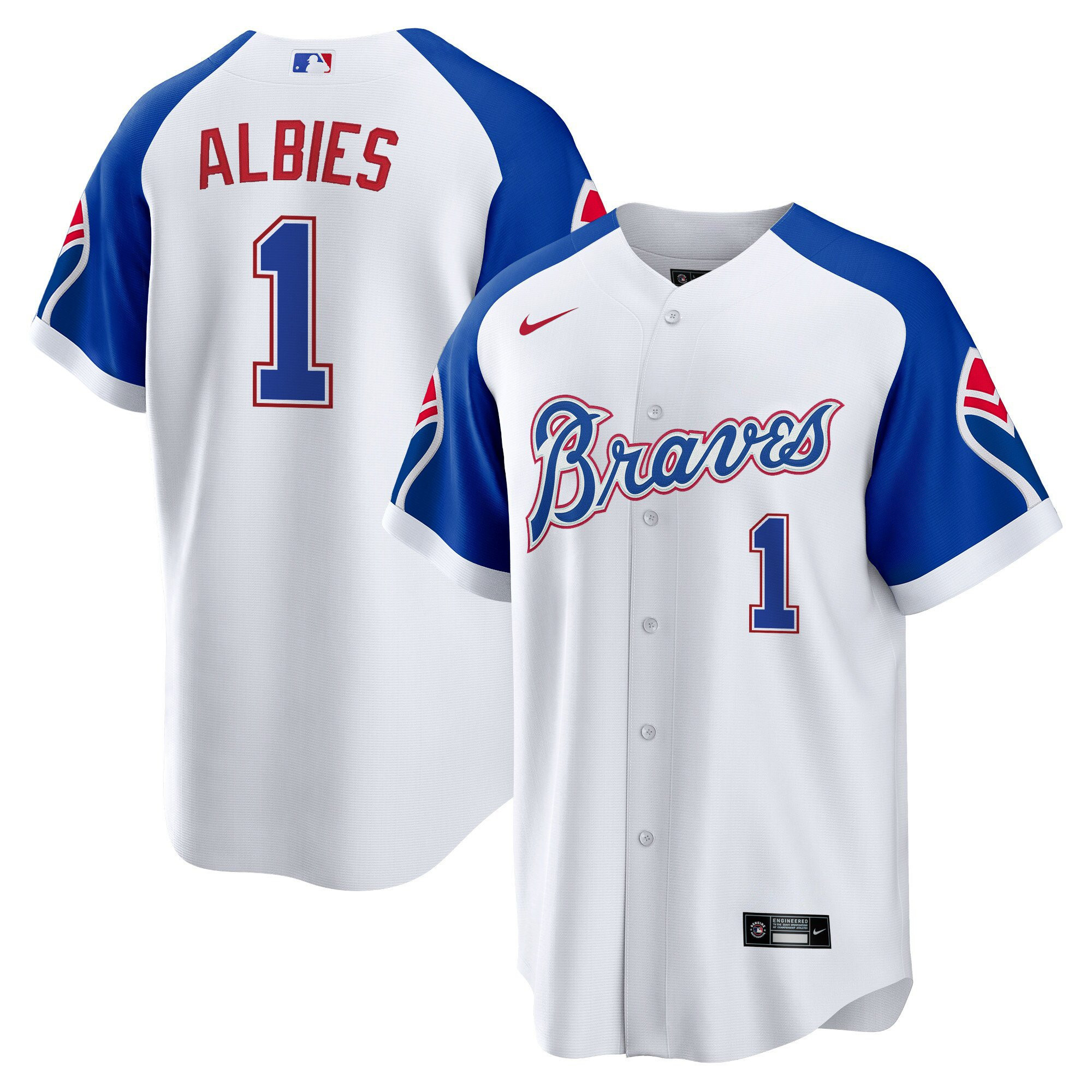 Ozzie Albies Men's Atlanta Braves Throwback 1974 - 1982 Cool Base 1974 Jersey - All Stitched