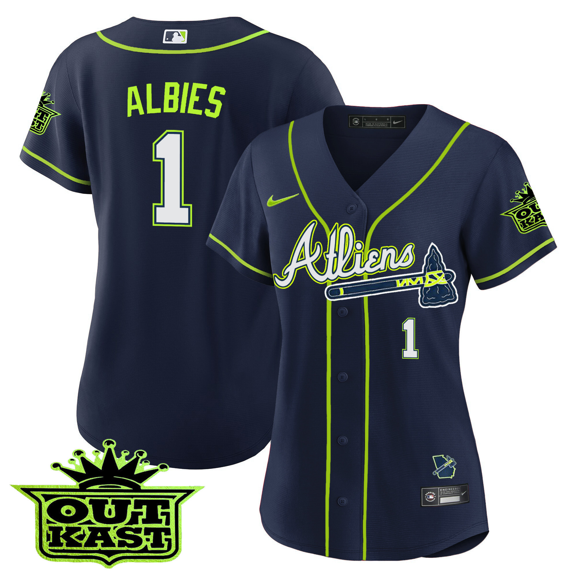 Ozzie Albies Women's Atlanta Braves Atliens Jersey - All Stitched