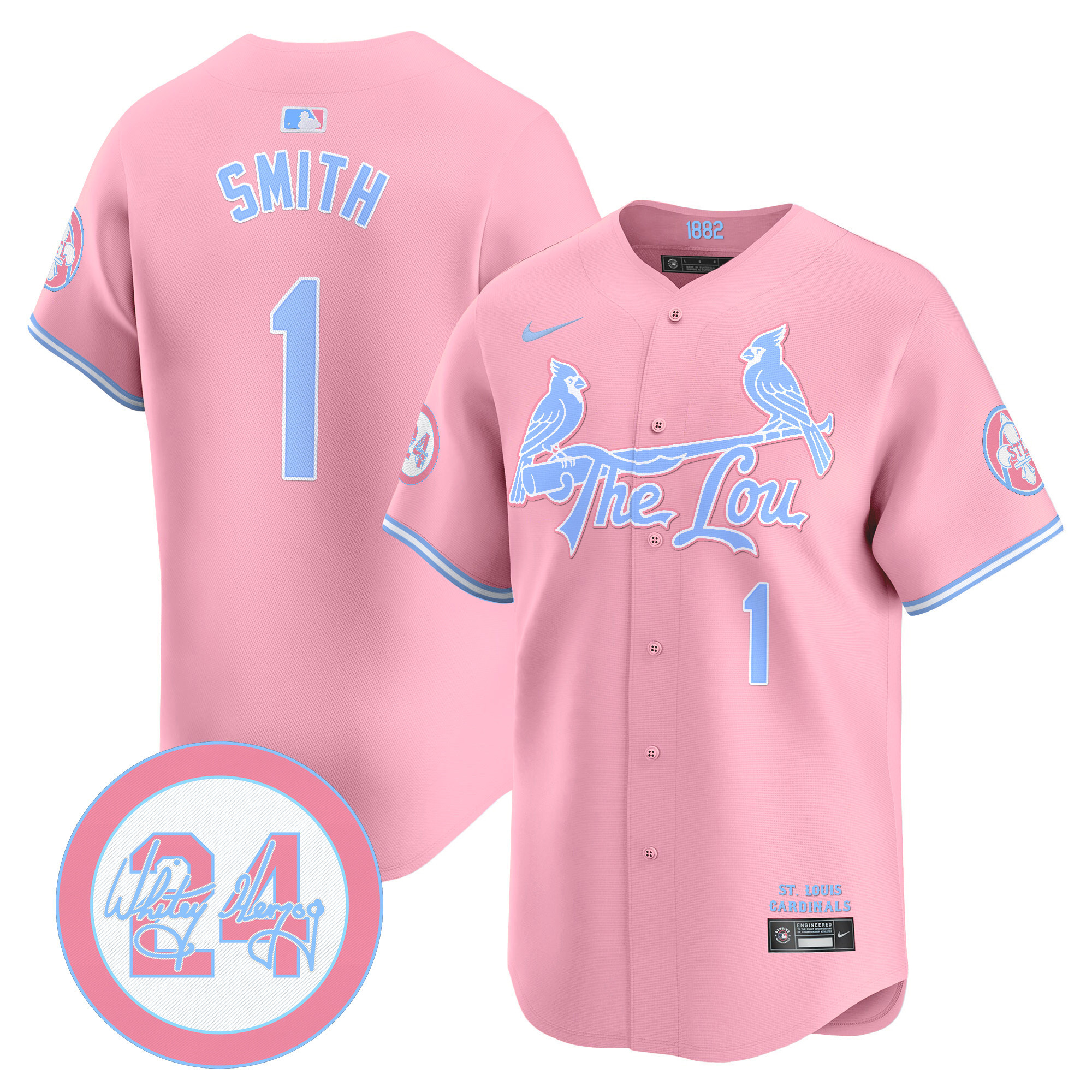 Ozzie SmithUnisex St. Louis Cardinals Bubblegum Pink Vapor Premier Limited Pink Jersey - All Stitched