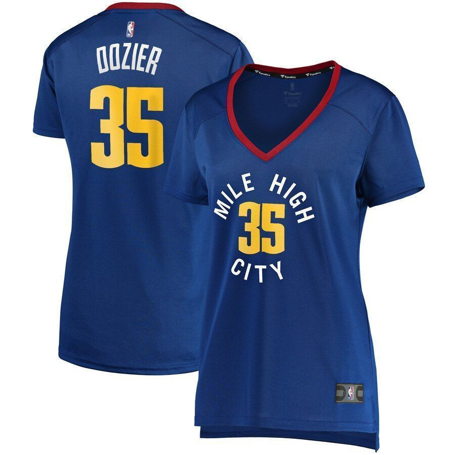 P.j. Dozier Denver Nuggets Women’s Fast Break Player Jersey – Statement Edition – Blue