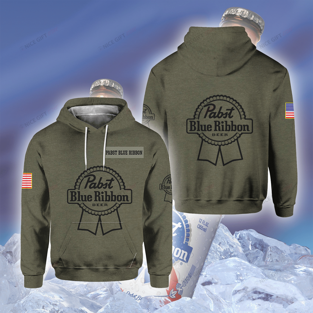 Pabst Blue Ribbon 3D Hoodie Gift For Fans