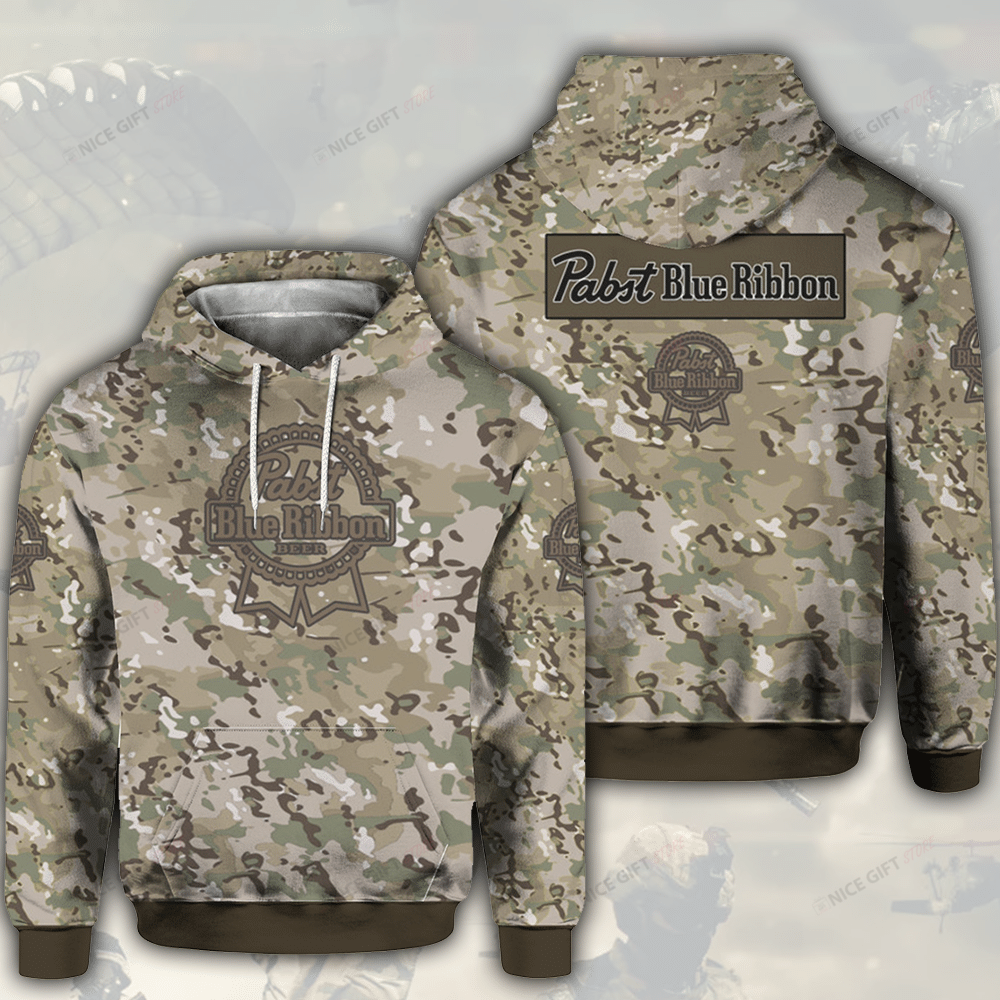 Pabst Blue Ribbon Camouflage 3D Hoodie Gift For Fans