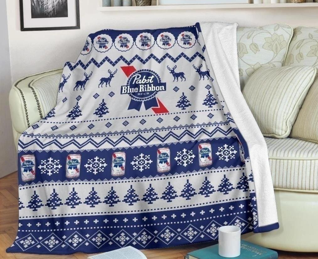 Pabst Blue Ribbon Ugly Sherpa Blanket Cozy Blanket Fleece Blanket