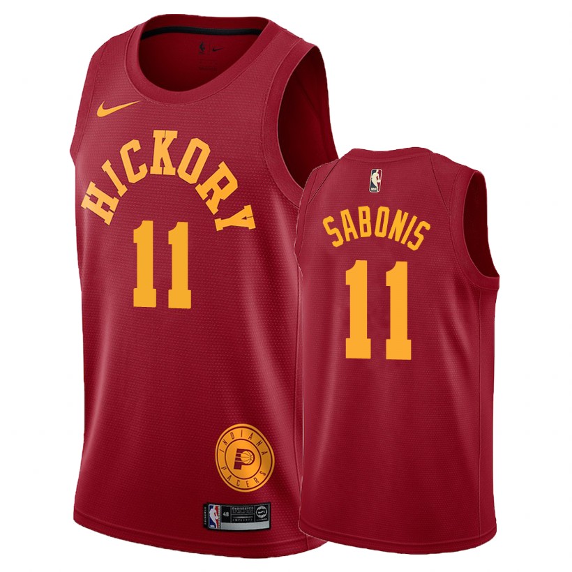 Pacers Male Domantas Sabonis #11 Hardwood Classics Red Jersey