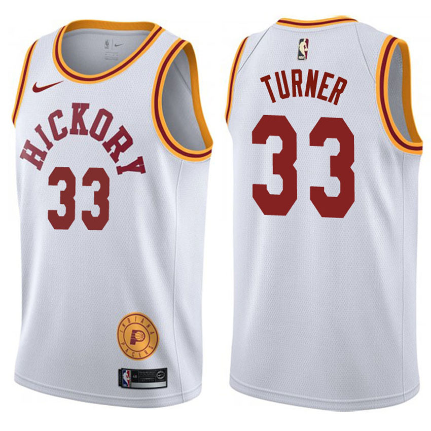 Pacers Male Myles Turner #33 2017-18 Classic White Jersey