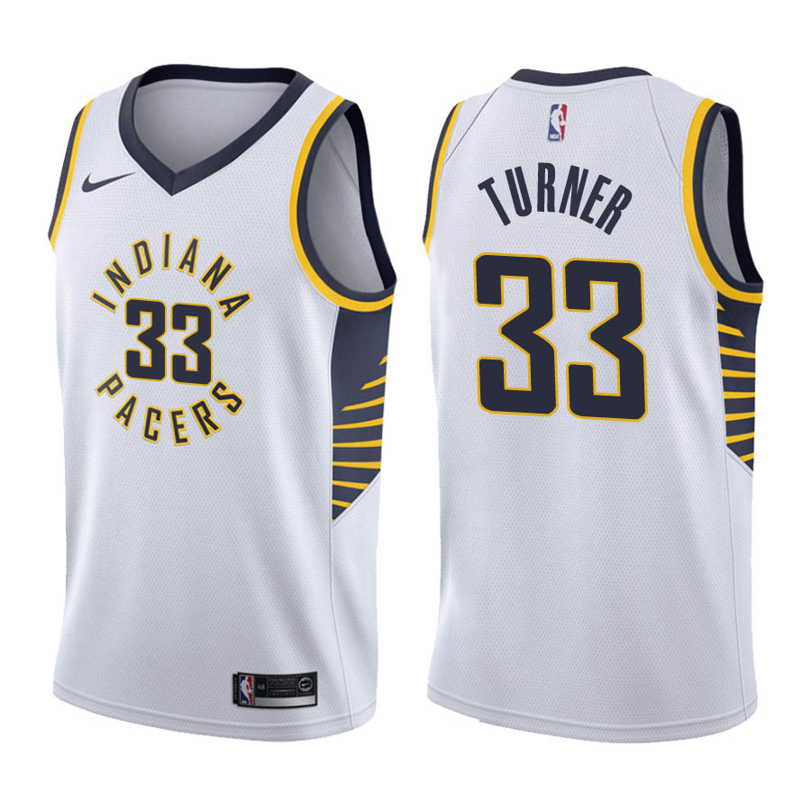 Pacers Male Myles Turner #33 Association White Jersey