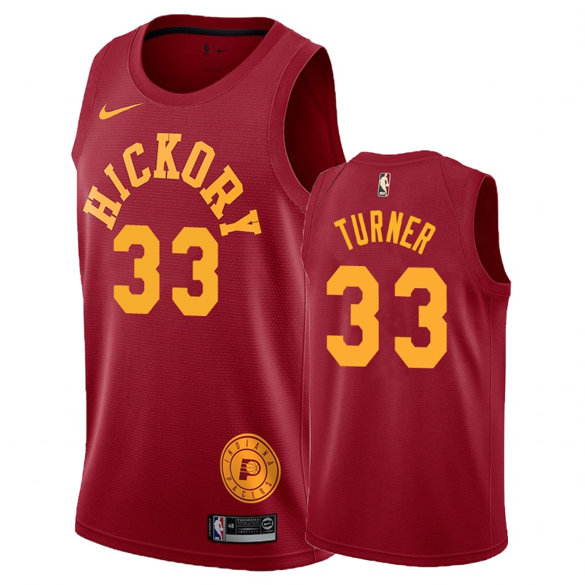 Pacers Male Myles Turner #33 Hardwood Classics Red Jersey