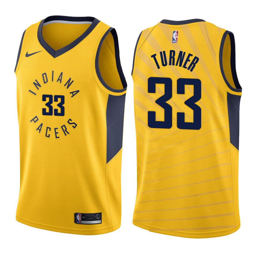 Pacers Male Myles Turner #33 Statement Gold Jersey