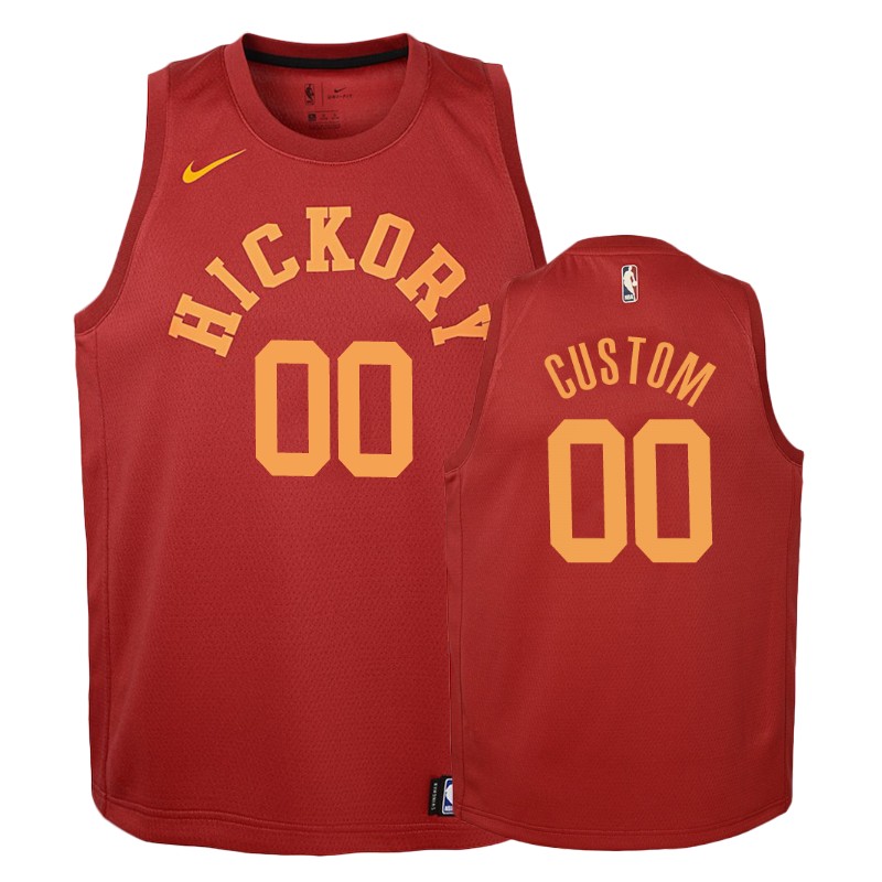 Pacers Youth Custom #00 Hardwood Classics Red Jersey