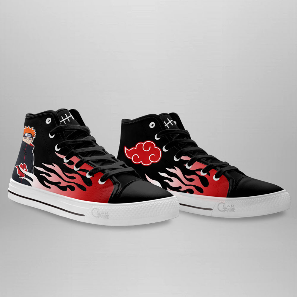 Pain High Top Shoes Akatsuki Custom NRT Sneakers Flame Style