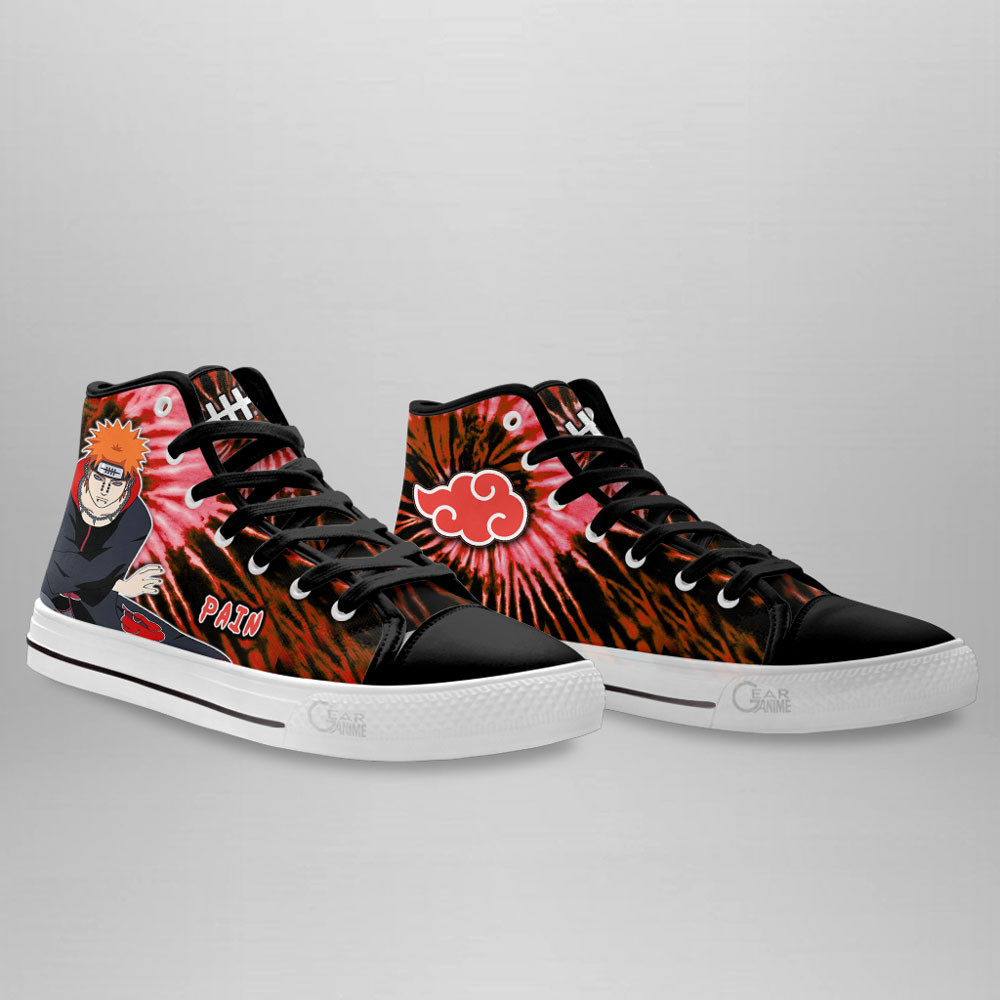 Pain High Top Shoes Custom Akatsuki Sneakers Tie Dye Style