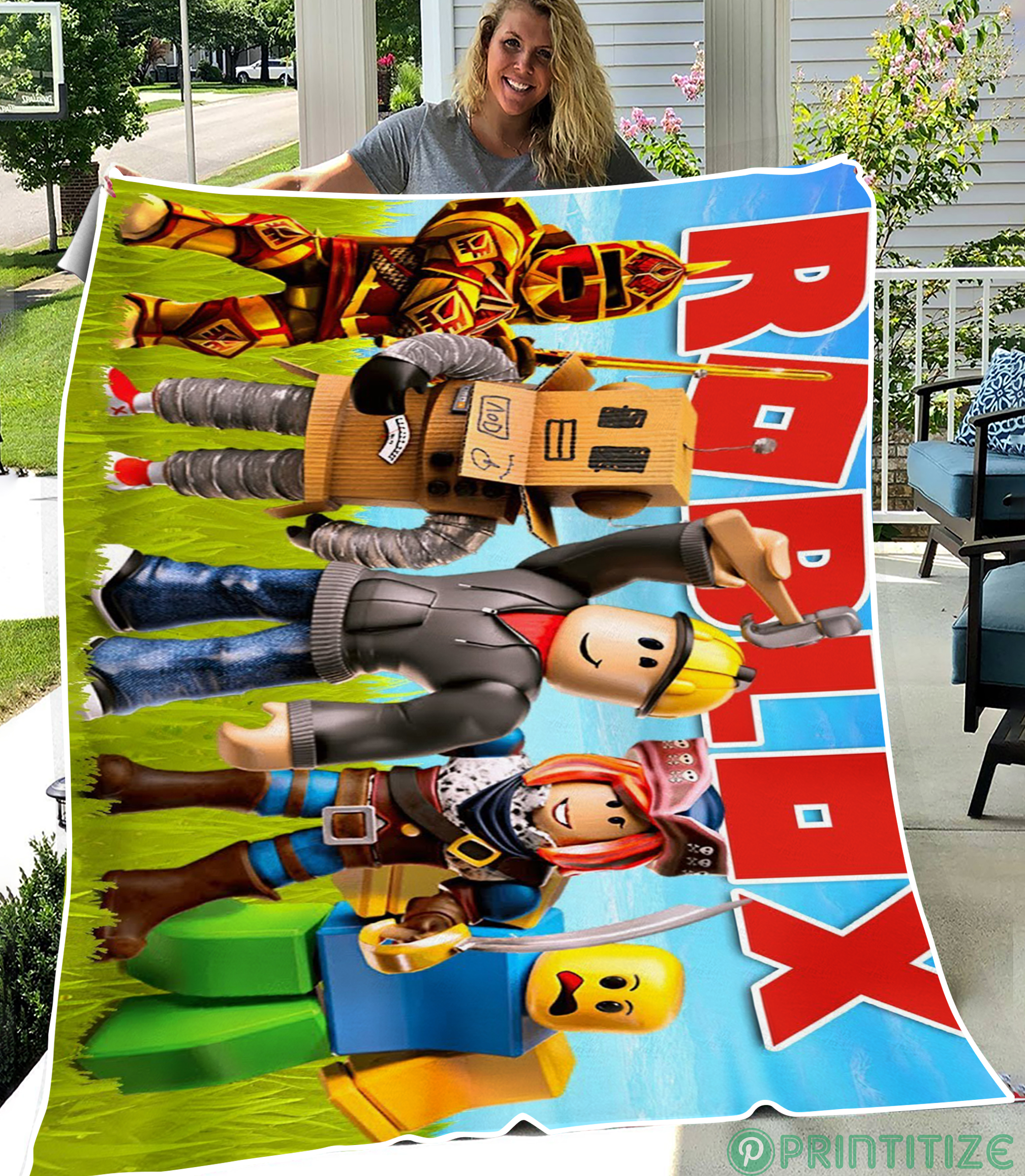 Painel Redondo Fundo Roblox Fleece Blanket