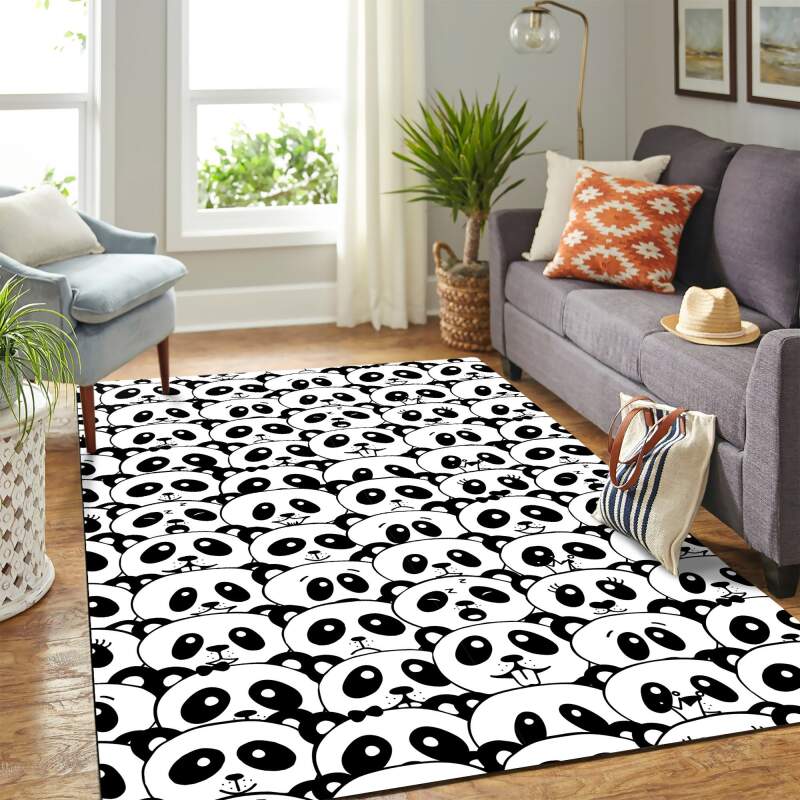 Panda Carpet Floor Area Rectangle Rug
