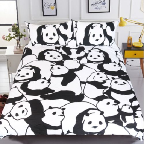 Panda Cartoon Printed Duvet Cover Bedding Set