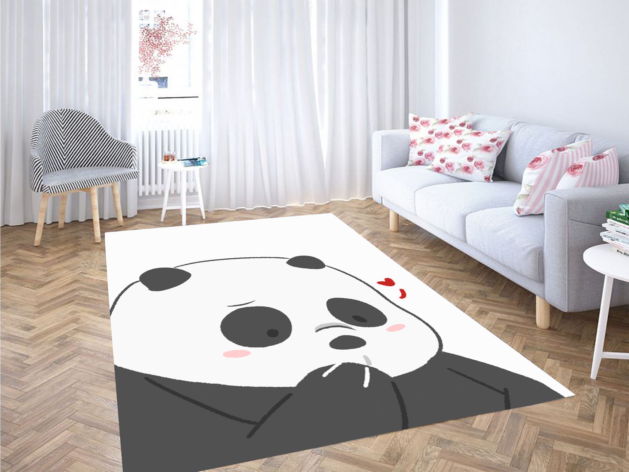 Panda Shy We Bare Bears Carpet Rectangle Rug