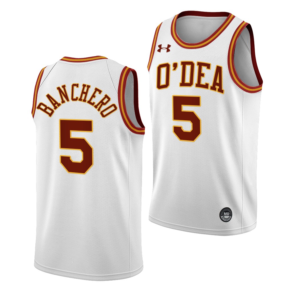 Paolo Banchero #5 Duke Blue Devils O'Dea High school 2022 NBA Draft top prospect White Jersey