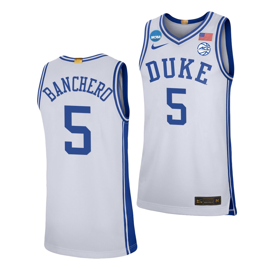 Paolo Banchero 2022 NCAA March Madness Duke Blue Devils #5 White Sweet 16 Jersey