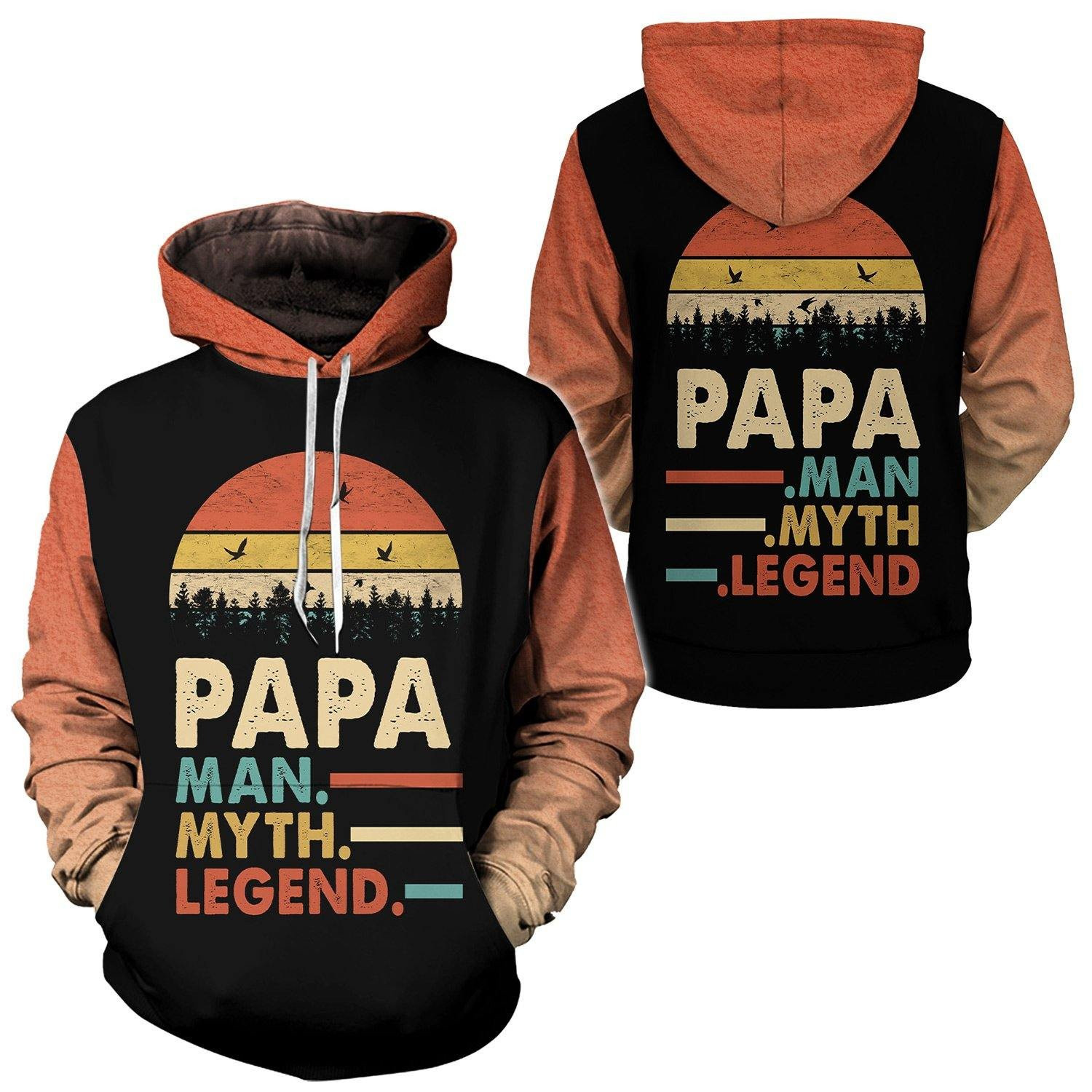 Papa – Man Myth Legend All-Over Print Hoodie
