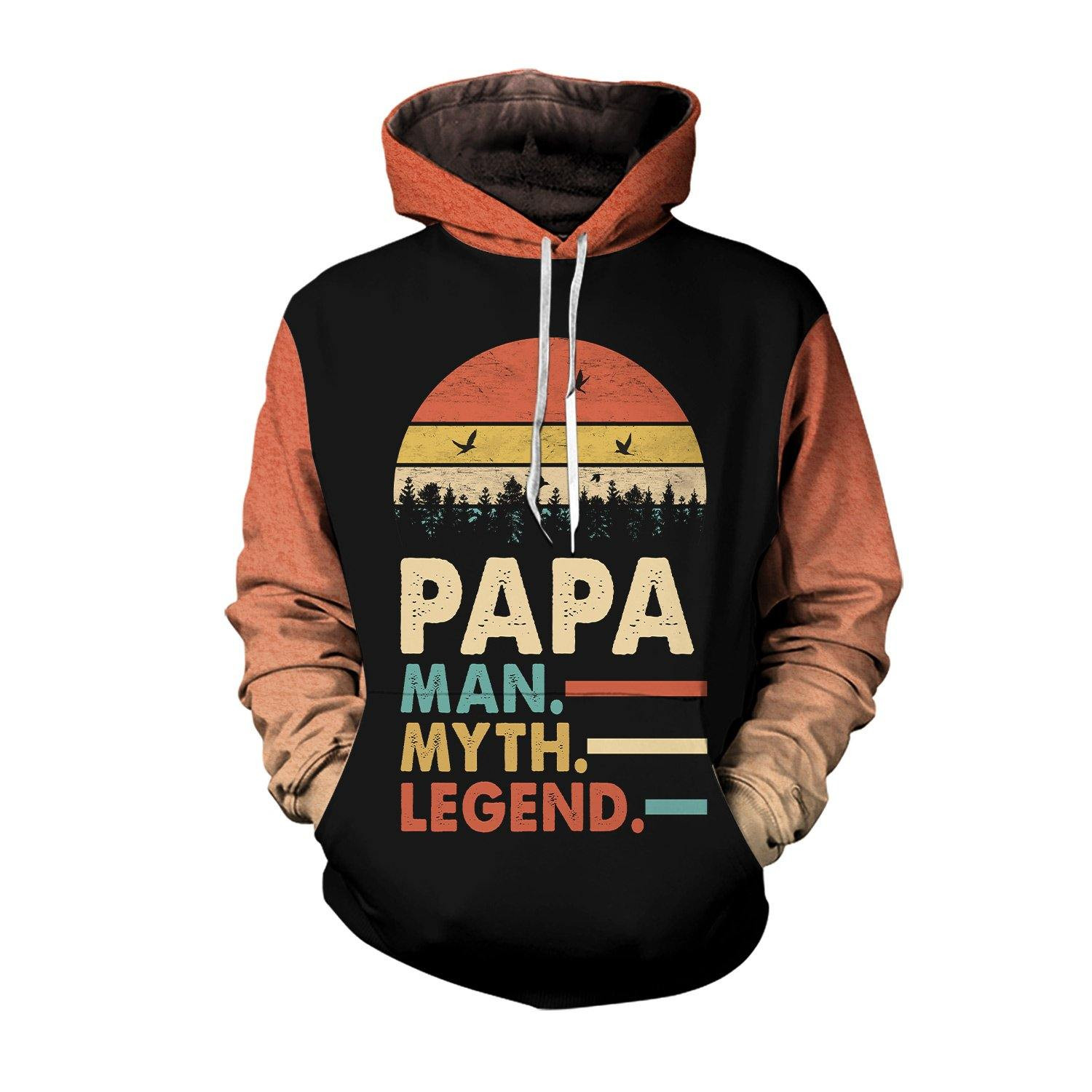 Papa – Man Myth Legend All-Over Print Hoodie