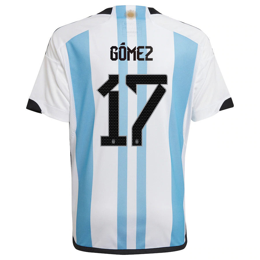 Papu Gómez 17 Argentina National Team Qatar World Cup 2022-23 Patch Home Soccer Jersey,
