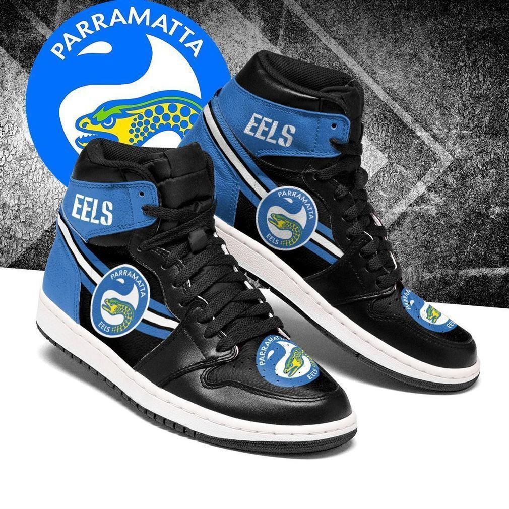 Parramatta Eels NRL Fashion Sneakers Basketball Shoes Leather High Top Air Jordan Sneaker, Air Jordan Hightop