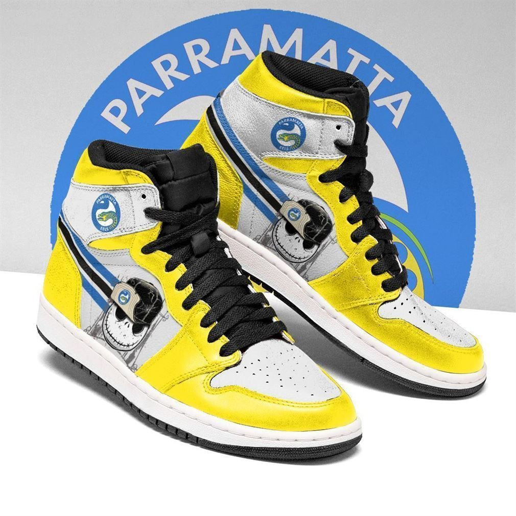 Parramatta Eels NRL Fashion Sneakers Basketball Shoes Leather High Top Air Jordan Sneaker, Air Jordan Hightop