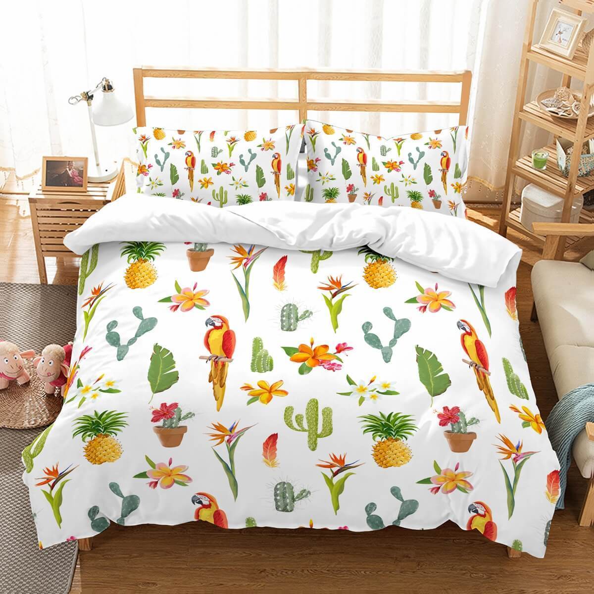 Parrot 3D Customized Duvet Cover Bedding Set