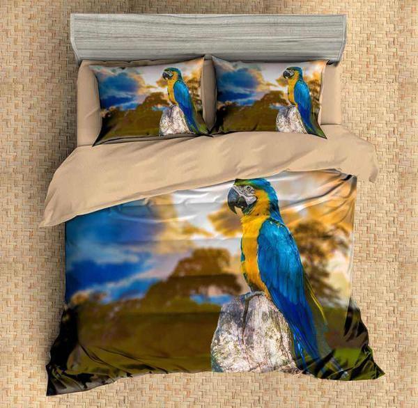Parrot 3D Customized Duvet Cover Bedding Set